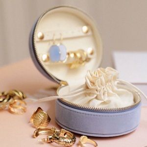 Periwinkle Velvet Sézane Travel Jewelry Box